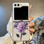 Motorola Moto Razr 40 50 Ultra Samsung ZFlip6/5/4/3 p&otilde;rutuskindlale selge v&auml;rvi armastuse s&uuml;damemustriga kokkupandav &uuml;mbris, lillede prinditud kaane Motorola Moto RAZR 40