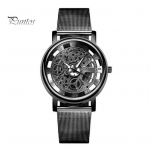 Unisex k&auml;ekell, &otilde;&otilde;nes, imitatsioon, mehaaniline &uuml;hev&auml;rviline roostevabast terasest luksuslik, t&auml;pne kellaajaline sihverplaat, reguleeritav vintage &auml;rikingitus paaridele must