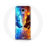 &Uuml;mbris Samsung Galaxy A8 2018 Ice and Fire Wolf jaoks