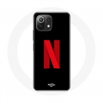 Xiaomi Mi 11 Lite Netflix Logo &uuml;mbris punasel mustal taustal