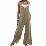 Naiste Romper, &uuml;hev&auml;rviline Lihtne Mugav, magus, n&uuml;hkimisvastane lahtine t&uuml;&uuml;p vabaaja varrukateta, s&uuml;gava jalgevahega suvine kombinesoon igap&auml;evane riietus 2XL must