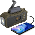 Multifunktsionaalne h&auml;daabi FM AM raadio Bluetooth k&otilde;larid 5000mAh PowerBan DAB+ raadio k&auml;siv&auml;nda p&auml;ikeseenergia USB laadimine oranž