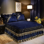 Vintage voodikatted Voodile Velvet Queen Size voodikate Pehme pitsiga tepitud voodilina 2 padjap&uuml;&uuml;riga Euroopa 200x220cm 150x200cm 59x79inch