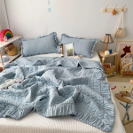 Korea pitsiline tepitud suvine tekk printsessilik volditud &uuml;hev&auml;rviline kuninganna suuruses tekk pehme nahas&otilde;bralik tekikomplekt v&otilde;i &uuml;ks tekk 150x200cm only quilt