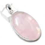 Natural Rose Quartz Gemstone Handmade 925 Sterling Silver Pendant 2.21 l2d06