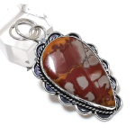 Natural Noreena Jasper Gemstone Handmade 925 Sterling Silver Pendant 2.09 i7y48