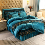 Crystal Velvet pitsist voodi seelik paksendatud soe tepitud voodikate madrats kaitsekate 1,5 M1,8 M 2,0 180*220cm 3pcs