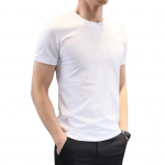 Meeste suvine T-s&auml;rk &uuml;hev&auml;rviline O kaelus L&uuml;hikeste varrukatega Pehme hingav Slim Fit Pullover Sportlik &auml;ri vabaaja meeste kontoritopp 2XL valge