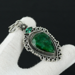 Smaragd, Roheline Apatiit V&auml;&auml;riskivi H&otilde;be Ripats, 925 Sterlingh&otilde;be Ehted Ripats, Smaragdripats Naistele Ripats Kingituseks Talle 2.55 roheline