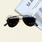 Lastele armsad metallraamiga vedrud, hinged, lilled, p&auml;ikeseprillid, mood, t&uuml;drukud, &otilde;ues rattas&otilde;idu prillid, peokrillid UV400