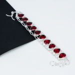 Punane Granaat K&auml;ev&otilde;ru Punane Granaat V&auml;&auml;riskivi K&auml;sitsi valmistatud 925 Sterling H&otilde;be K&auml;ev&otilde;ru Granaat Boho K&auml;ev&otilde;ru Kingituseks Boheemlaslik Unisex K&auml;ev&otilde;ru Naistele 8 punane