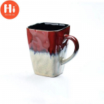 Creative Flow Glaze Square kohvikruus lusika ja kaanega Retro teetass Lihtne majapidamises kasutatav mattv&auml;rvi keraamiline piimaveetass kingitus