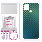 apgo Protective Skin Sticker for the back compatible with Realme Q2i, Wrap Film, Foil, Vinyl - Pattern Carbon Chameleon CAKA1