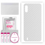 apgo Protective Skin Sticker for the back compatible with Wiko Y81, Wrap Film, Foil, Vinyl - Pattern Transparent Carbon