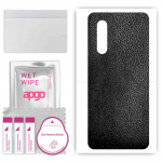 apgo Protective Skin Sticker for the back compatible with vivo X30, Wrap Film, Foil, Vinyl - Pattern Black Leather