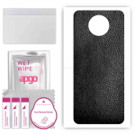 apgo Protective Skin Sticker for the back compatible with Nokia 8 V 5G UW, Wrap Film, Foil, Vinyl - Pattern Black Leather