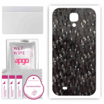 apgo Protective Skin Sticker for the back compatible with Samsung Galaxy S4 Active i9295, Wrap Film, Foil, Vinyl - Pattern Carbon Black Pixel