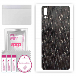 apgo Protective Skin Sticker for the back compatible with Sony Xperia L3, Wrap Film, Foil, Vinyl - Pattern Carbon Black Pixel