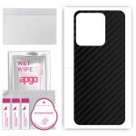 apgo Protective Skin Sticker for the back compatible with Tecno Spark 8C, Wrap Film, Foil, Vinyl - Pattern Carbon Black