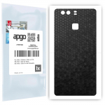 apgo Protective Skin Sticker for the back compatible with Huawei P9, Wrap Film, Foil, Vinyl - Pattern Black Honeycomb