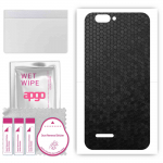 apgo Protective Skin Sticker for the back compatible with Sharp R1S, Wrap Film, Foil, Vinyl - Pattern Black Honeycomb