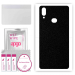 apgo Protective Skin Sticker for the back compatible with Samsung Galaxy M10s, Wrap Film, Foil, Vinyl - Pattern Matte Black
