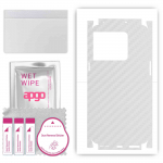 apgo Protective Skin Sticker for the back+sides compatible with OnePlus 10T, Full Wrap Film, Foil, Vinyl - Pattern Transparent Carbon