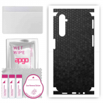 apgo Protective Skin Sticker for the back+sides compatible with Realme 6, Full Wrap Film, Foil, Vinyl - Pattern Black Honeycomb