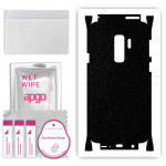 apgo Protective Skin Sticker for the back+sides compatible with Samsung Galaxy S9 Plus, Full Wrap Film, Foil, Vinyl - Pattern Matte Black