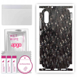 apgo Protective Skin Sticker for the back+sides compatible with Xiaomi Mi A3, Full Wrap Film, Foil, Vinyl - Pattern Carbon Black Pixel