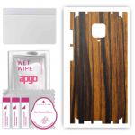 apgo Protective Skin Sticker for the back+sides compatible with Xiaomi Redmi Note 9 Pro, Full Wrap Film, Foil, Vinyl - Pattern Tigerwood