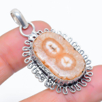 Natural Solar Quartz Gemstone Handmade 925 Sterling Silver Pendant 1.73 s0p36