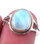 Natural Republic Larimar Gemstone 925 Tahke Sterling H&otilde;bedast Kingitus S&otilde;rmus S.6 b3A28 white