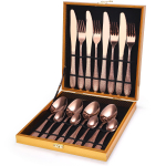 Roostevabast terasest s&ouml;&ouml;giriistade komplekt 16/24/36 osaga kodu L&auml;&auml;ne toidunoa, kahvli ja lusika kinkekarp