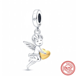 P&auml;ris 925 Sterling h&otilde;bedane lihtne ripats kassi s&uuml;damest lehest risti sobituv originaal v&otilde;luk&auml;ev&otilde;ru, mis valmistab naistele peeneid ehteid