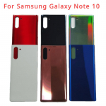 Klaasist korpus Samsung Galaxy Note 10 jaoks, aku tagakaas, kleebis, logo, N970, 6,3 note10 black