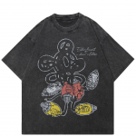 Streetwear Power Lug graafiline T-s&auml;rk puuvillane pestud must T-s&auml;rk unisex topid suvised l&uuml;hikeste varrukatega T-s&auml;rgid S must