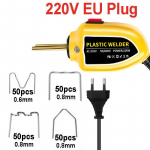 100 W kuuma klammerdajaga plastkeevitusmasin 200 tk kuuma klammerdajaga plastkeevitaja minisoojusp&uuml;stol auto kaitseraua jootekolb klambrite remondit&ouml;&ouml;riistade komplekt EU Plug kollane