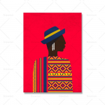 Musta t&uuml;druku plakat Brasiilia Dominikaani Peruu Lvory Coast Naise kunstiprindid Aafrika naine Vintage abstraktne l&otilde;uendimaal Kodukaunistus 21x30cm No Framed