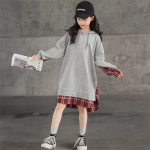 T&uuml;drukute kleit Kevad S&uuml;gis Laste Kapuutsiga Joped Vabaaja Pikkade Varrukatega Ruuduline Kleit T&uuml;drukule Teismelisele 8 10 12 14 Aastat 150 hall