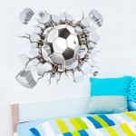 Eemaldatav 3D-jalgpalli m&otilde;ranenud seinaga kleebis Lapse poisi magamistoa kleebis Kodukaunistus One Size