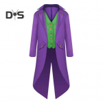 Keskaegne smokingu kost&uuml;&uuml;m Cos Performance Halloweeni kost&uuml;&uuml;m Retro smokingu Halloweeni kost&uuml;&uuml;m Cosplay keskmise pikkusega &uuml;likonna jope M roheline