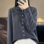 Naiste &uuml;markaelusega ka&scaron;miirkardigan, Qinghe ka&scaron;miir, 30% ka&scaron;miir 70% vill, talvine kootud pullover s&uuml;giskampsun ka&scaron;miir kampsun XL