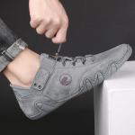 Meeste vabaajajalatsid Octopus Bean Kingad Nahast Korea spordijalatsid K&auml;sitsi valmistatud kingad 38 khaki