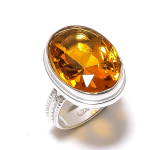 Citrine Gemstone Handmade 925 Sterling Silver Gift Jewelry Ring Size 8 k4j92