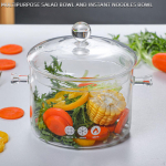 L&auml;bipaistvast klaasist pott k&auml;epideme ja kaanega &ndash; mitmek&uuml;lgne k&ouml;&ouml;gitarvete komplekt clear 1300ml