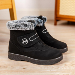 Suures suuruses 44 paksud pehmed lumesaapad naistele, talvised soojad karusnahast poolsaapad naistele Mugavad libisemiskindlad puuvillased polsterdatud kingad 43 must