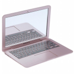 T&uuml;drukule m&otilde;eldud minitasku s&uuml;learvuti kujuga meik selge peegel beebipeeglitega m&auml;nguasi roosa kuldne v&auml;rv