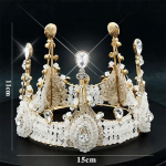 Kaunis koogikroon Rhinestone'i helmestest pitssulamist kroonkoogi tiaara kaunistus s&uuml;nnip&auml;evaks pulmapeo tarvikuteks 11*15CM