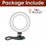 R&otilde;ngasvalgusega fotograafia valgustus Selfie-lamp USB-h&auml;mardatava statiiviga Youtube'i meigivideo reaalajas fotostuudio jaoks just 16cm(6inch) light